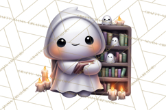 Haunted Book Nook Clipart Ghosts, Monsters &amp; Spooky Library Product Image 2