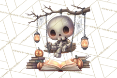 Haunted Book Nook Clipart Ghosts, Monsters &amp; Spooky Library Product Image 3