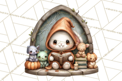 Haunted Book Nook Clipart Ghosts, Monsters &amp; Spooky Library Product Image 2