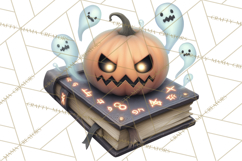Haunted Book Nook Clipart Ghosts, Monsters &amp; Spooky Library Product Image 4