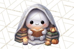 Haunted Book Nook Clipart Ghosts, Monsters &amp; Spooky Library Product Image 2