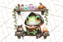 Haunted Book Nook Clipart Ghosts, Monsters &amp; Spooky Library Product Image 4