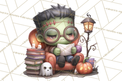 Haunted Book Nook Clipart Ghosts, Monsters &amp; Spooky Library Product Image 5