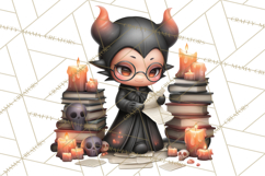 Haunted Book Nook Clipart Ghosts, Monsters &amp; Spooky Library Product Image 4
