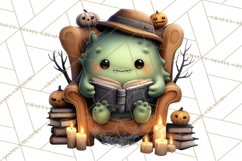 Haunted Book Nook Clipart Ghosts, Monsters &amp; Spooky Library Product Image 2