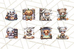 Haunted Book Nook Clipart Ghosts, Monsters &amp; Spooky Library Product Image 6