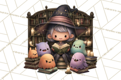 Haunted Book Nook Clipart Ghosts, Monsters &amp; Spooky Library Product Image 4
