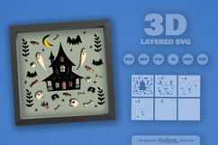 Haunted House Folk Art Layered Papercut Product Image 2
