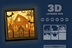 Haunted Cabin Layered Papercut 3D SVG Product Image 3