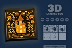 Haunted Castle Folk Art Layered Papercut Product Image 3