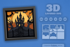 Haunted Castle Layered Papercut 3D SVG Product Image 2