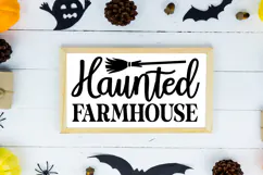 Haunted Farmhouse Sign SVG, Farmhouse Halloween Sign Product Image 2