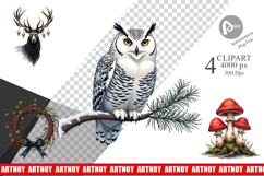 Haunted Forest Christmas Clipart Product Image 1