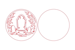 Haunted Graveyard Round Sign SVG Product Image 3