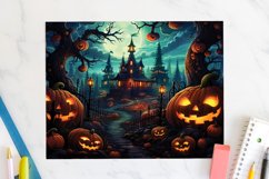 Haunted House Halloween 20oz Tumbler Wrap Sublimation Design Product Image 2