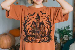 Haunted House Bat Halloween Png, Spooky Season Png Product Image 1
