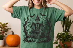 Haunted House Bat Halloween Png, Spooky Season Png Product Image 2
