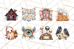 Haunted House Builder Clipart, Halloween Scene Creator PNG Product Image 8
