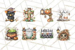 Haunted House Builder Clipart, Halloween Scene Creator PNG Product Image 9
