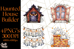 Haunted House Builder Clipart, Halloween Scene Creator PNG Product Image 1