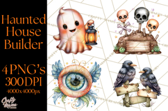 Haunted House Builder Clipart, Halloween Scene Creator PNG Product Image 1