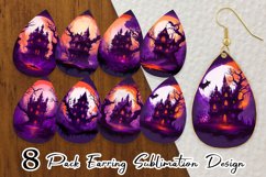 Haunted House Dark Forest Earring teardrop sublimation desig Product Image 1