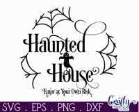 Farmhouse Halloween Round Sign, Haunted House Svg File Product Image 2