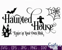 Haunted House Halloween Farmhouse Sign Svg Product Image 2