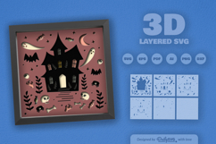 Haunted House Folk Art Layered Papercut Product Image 1