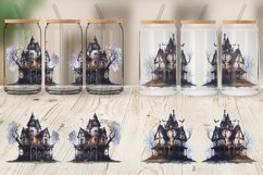 Haunted House Halloween Glass Can Wraps Product Image 5