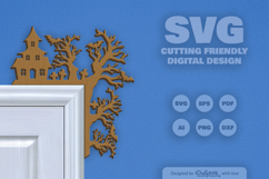 Creepy House Halloween Door Corner Product Image 1
