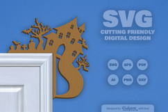 Creepy House Halloween Door Corner Product Image 1