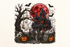 Haunted House Halloween Rhinestone PNG Design Product Image 1