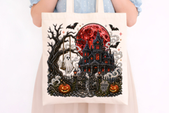 Haunted House Halloween Rhinestone PNG Design Product Image 4