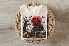 Haunted House Halloween Rhinestone PNG Design Product Image 6