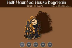 Haunted house keychain SVG Product Image 3