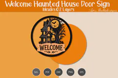 welcome haunted house door sign Product Image 2