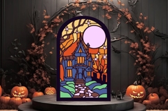 Halloween Laser Cut Bundle | 6 Stained Glass SVG files Product Image 4