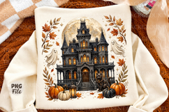 Haunted House Png &amp; Ghost Halloween Sublimation Design Product Image 1