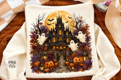 Haunted House PNG, Spooky Ghost Pumpkin PNG Product Image 1