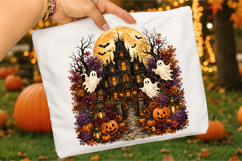 Haunted House PNG, Spooky Ghost Pumpkin PNG Product Image 3