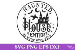 Haunted House Round Halloween SVG Quote Product Image 2