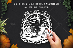 Haunted Pumpkin Papercut Design Product Image 1