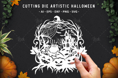 Haunted Pumpkin Papercut Design Product Image 1