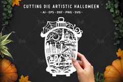 Haunted Pumpkin Papercut Design Product Image 1