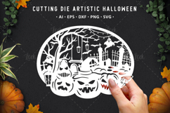 Haunted Pumpkin Papercut Design Product Image 1