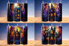 Stained Glass Halloween Haunted House Bundle, Tumbler PNG Product Image 5