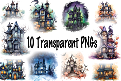 Haunted House Fall Halloween Clipart Bundle - 10 Transparent Product Image 10