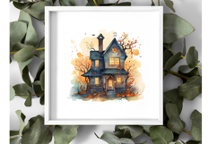 Haunted House Fall Halloween Clipart Bundle - 10 Transparent Product Image 4