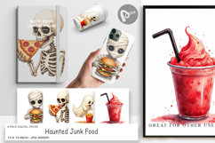 Digital Paper Watercolor Haunted Junk Food Product Image 1